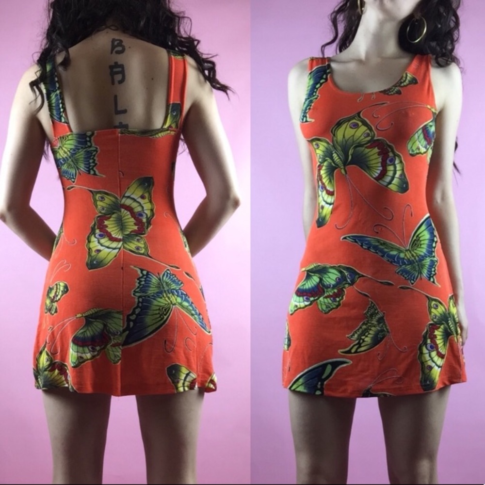 Butterfly Print Skater Dress